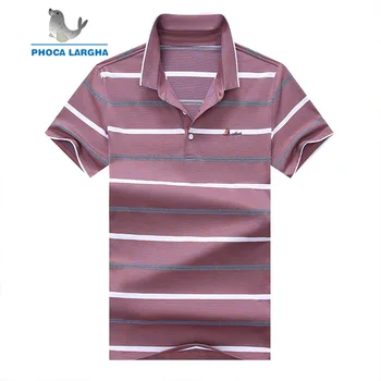 

2019 New Brand Fashion Men Polo Shirts Summer Luxury 3D Embroidery Camisa Masculina Soft Cotton Striped Polos Men Breathable