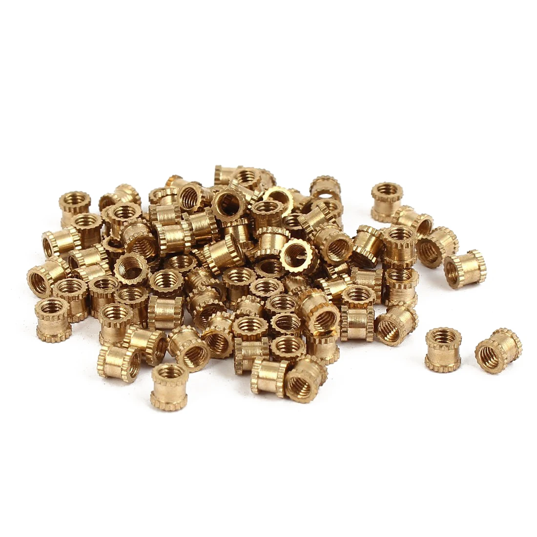 Pack of 100 knurled Threaded Insert Brass Insert Nuts with Female Thread M3 x 3 mm L x 5 mm OD