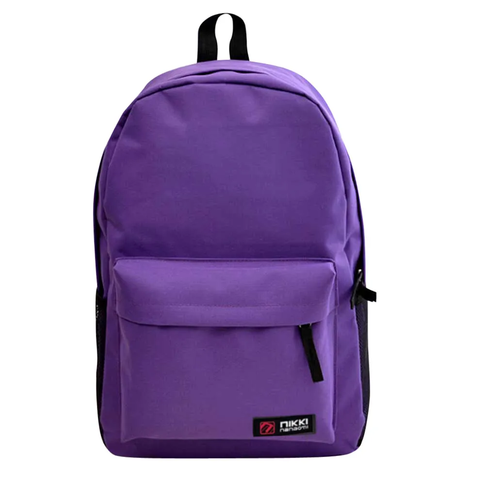 Хит, вместительный, унисекс, женский, мужской, Одноцветный, студенческий рюкзак, школьный, через плечо, на молнии, рюкзак с ручкой, сумка# T2 - Цвет: Фиолетовый