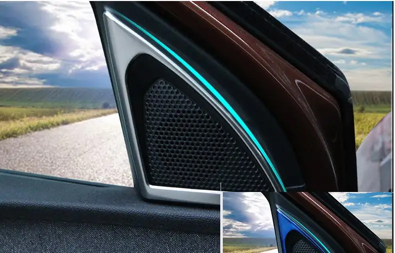 2pcs Steel Front Door Inner A Pillar Loud Speaker Cover Trim For Peugeot 3008 GT 5008 2017-2018 car accessories | Автомобили и