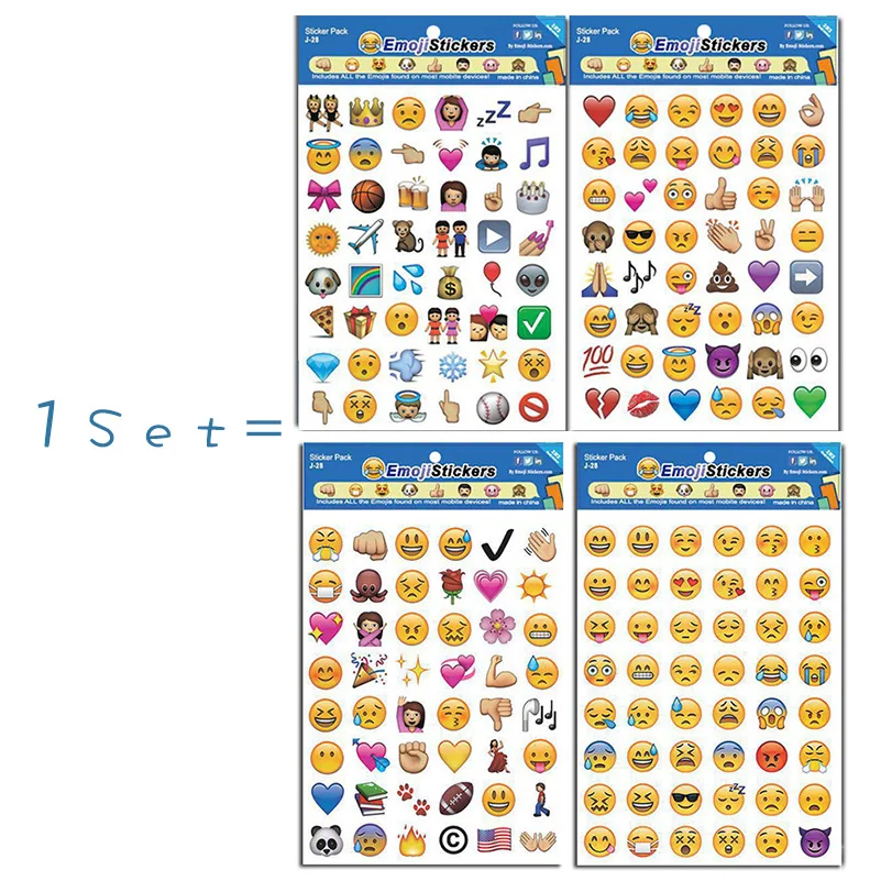16pcs/lot Smile Emoji Stickers Notebook Sticker Emoji Funny Cartoon Smile Face Stickers Cartoon Emoticon Set Cute For Notebook