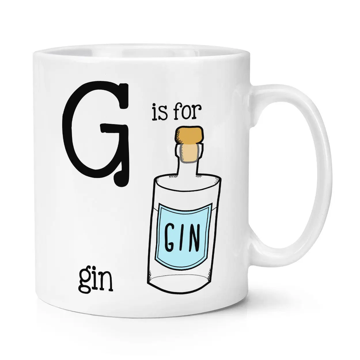 G Is For Gin 10oz кружка-смешной тоник алфавит | Дом и сад