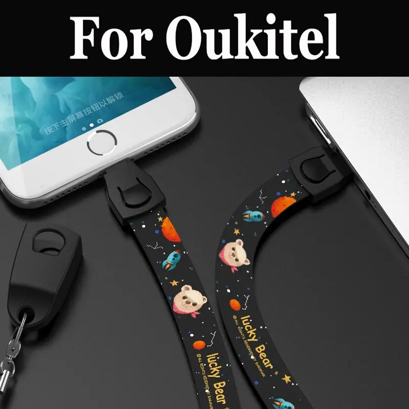 USB للهاتف المحمول حزام الكرتون لطيف القط الحبل الهاتف اليد ل Oukitel K5000 مزيج 2 K8000 C9 C11 برو U18 K6 K10 k6000 قسط