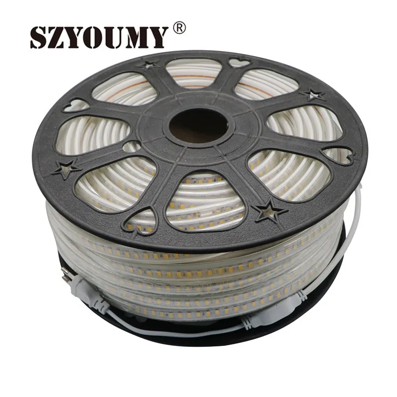 SZYOUMY 120 светодиодный s/m 220 V SMD 5630 Светодиодные ленты белый/теплый белый с регулируемой яркостью ленточный светильник 10 м Водонепроницаемый