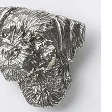 Broche de Terrier de borde Vintage de moda con solapa de plata antigua broches de perro para joyería de hombre