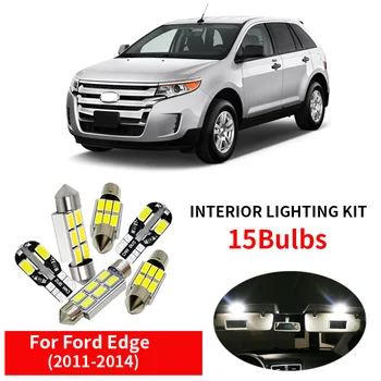 

15Pcs Car Accessories LED Light Bulb Interior Package Kit canbus For 2011-2014 Ford Edge Map Dome Trunk License Plate lamp