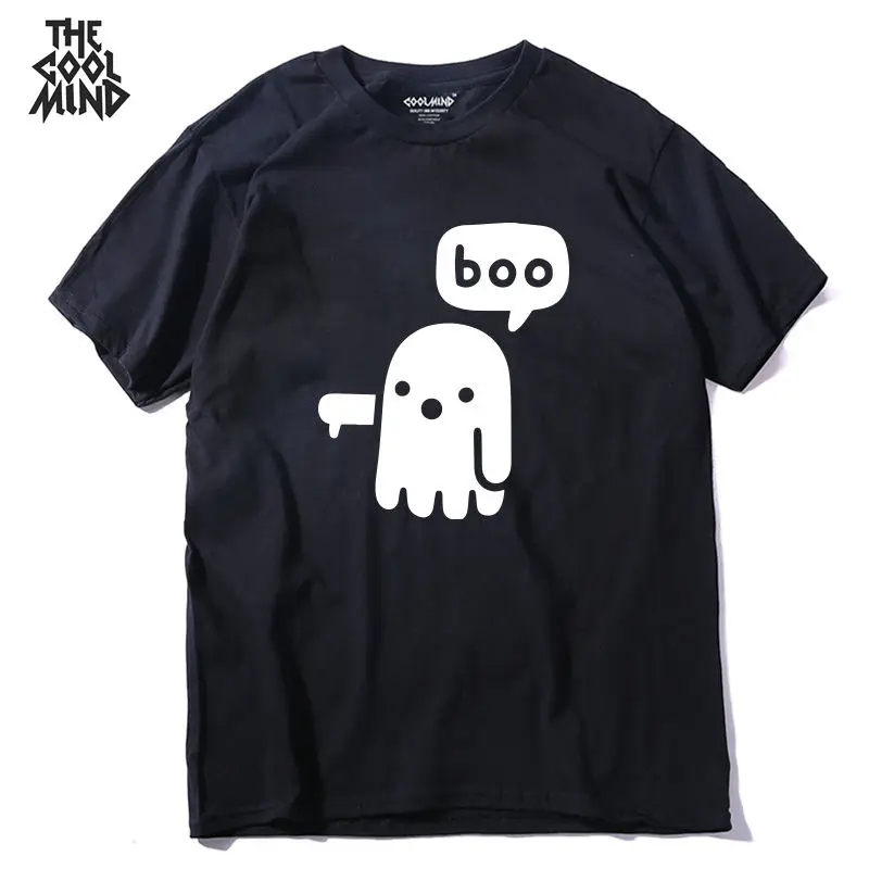 COOLMIND QI0228A casual short sleeve boo printed lovely men Tshirt summer style style loose 100% cotton T-shirt men tees shirt COOLMIND QI0228A casual short sleeve boo printed lovely men Tshirt summer style style loose 100% cotton T-shirt men tees shirt