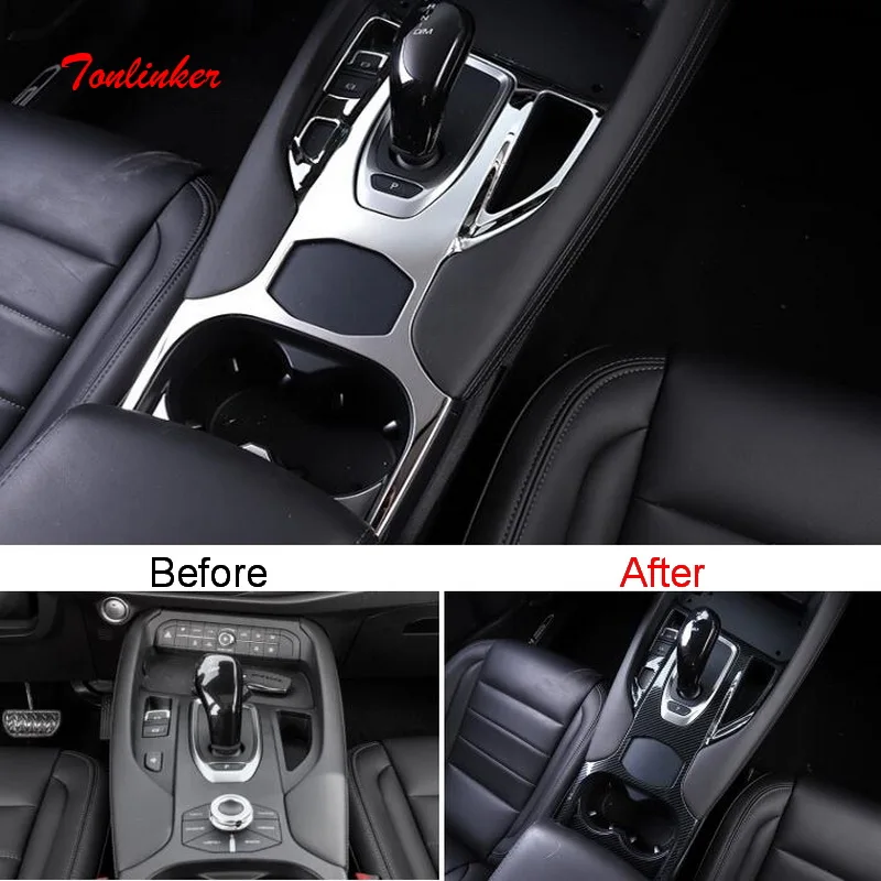 

Tonlinker Interior Gear Position Panel Cover Stickers for Haval F7/F7X 2018-19 Car Styling 2 PCS Stainless steel Cover stickers