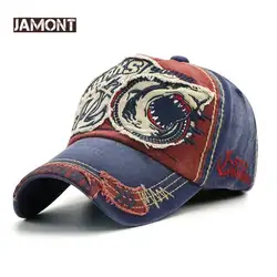 JAMONT вышивка Trucker Hat Акула хлопок Бейсбол Кепки s Цвет соответствующие Snapback Шапки Спорт на открытом воздухе Кепки s Casquette Hat Бейсболка