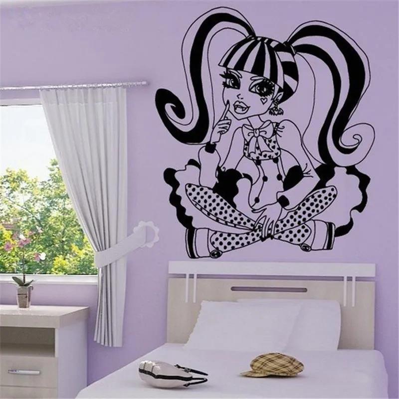 

Stickers Mural Monster High Cartoon Wall Decals Vinyl Wall Sticker For Kids Room Decor