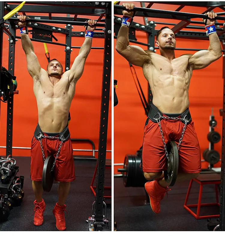 Fitness Equipments Dip Belt Weight Lifting Belt With Chain Gym Body Waist Strength Training Power Building Dipping Chain Pull Up