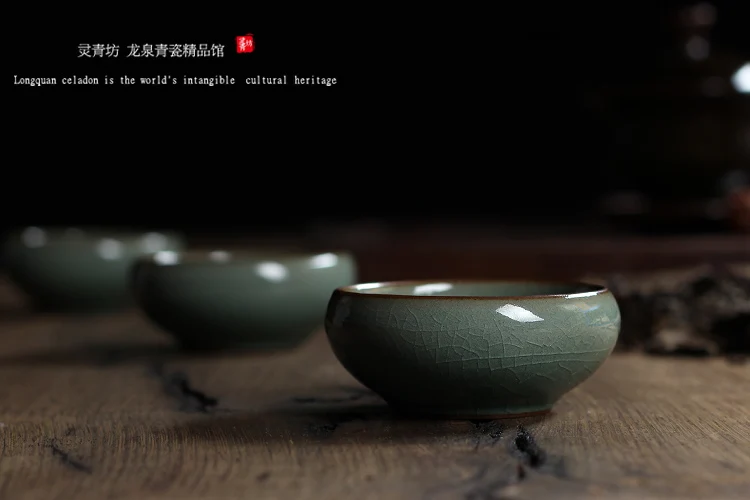 Китайский Longquan Celadon фарфоровые чайные чашки чайный горшок Золотая Рыба чашка чая, кружка 60 мл китайский чайный сервиз кракле чайный сервиз Прямая поставка