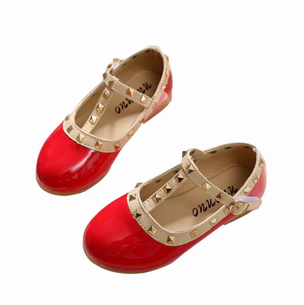 

All Sizes 21-36 Girls Shoes New 2019 Spring Children Shoes Girl Rivets Princess Flat Shoes T-tied Style Girls Summer Sandals
