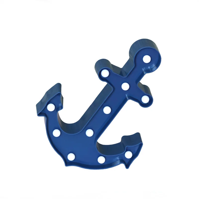 DELICORE-New-Arrival-Anchor-Blue-11-LED-Marquee-Sign-LIGHT-UP-Vintage-Plastic-Night-Light-Wall