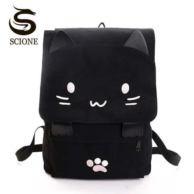 2018 women cute cat backpack canvas kawaii backpacks school bag for 2018 women cute cat backpack canvas kawaii backpacks school bag for student teenagers lovely rucksack cartoon