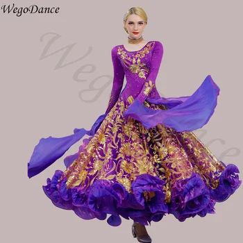 

Custom new morden dance dress waltz big national standard dance costume ballroom dance competition dresses 8colors