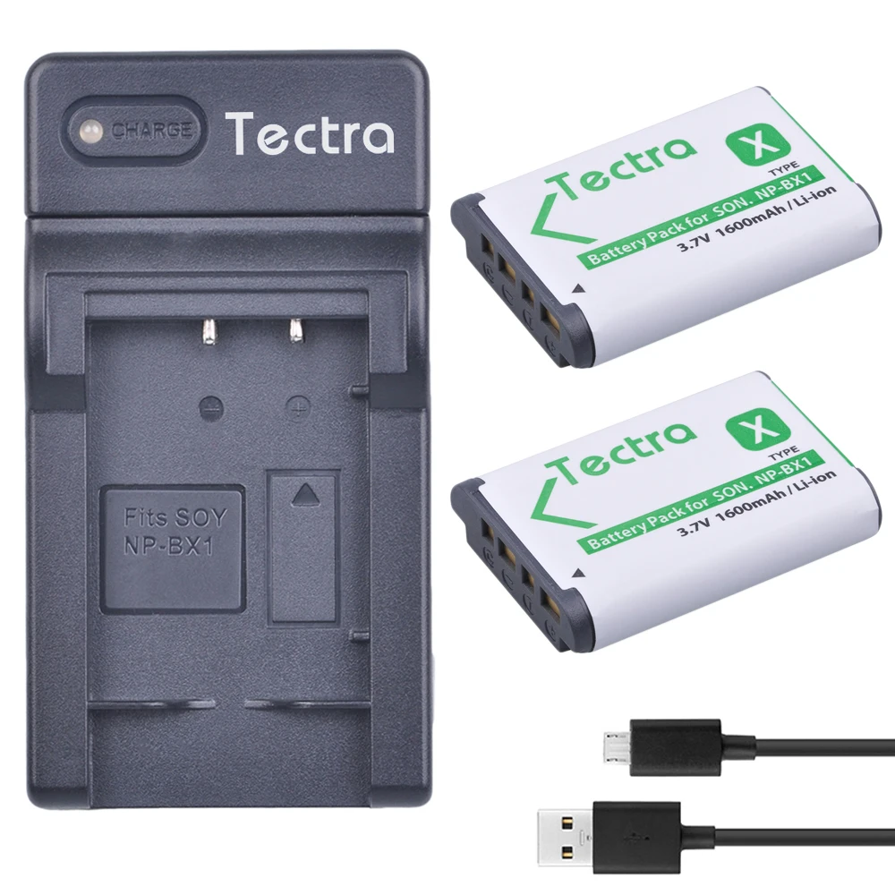 Tectra 2Pcs NPBX1 NP BX1 bateria pack USB font b Digital b font Charger for Sony