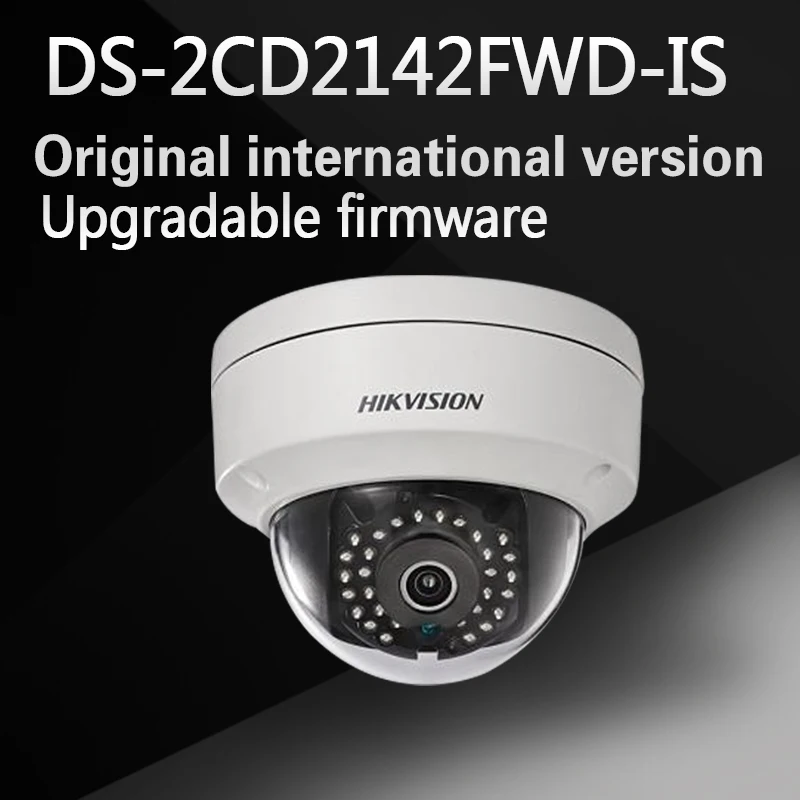 

Free shipping English Version IP Camera 4MP Mini Dome Camera POE IP CCTV Camera DS-2CD2142FWD-IS