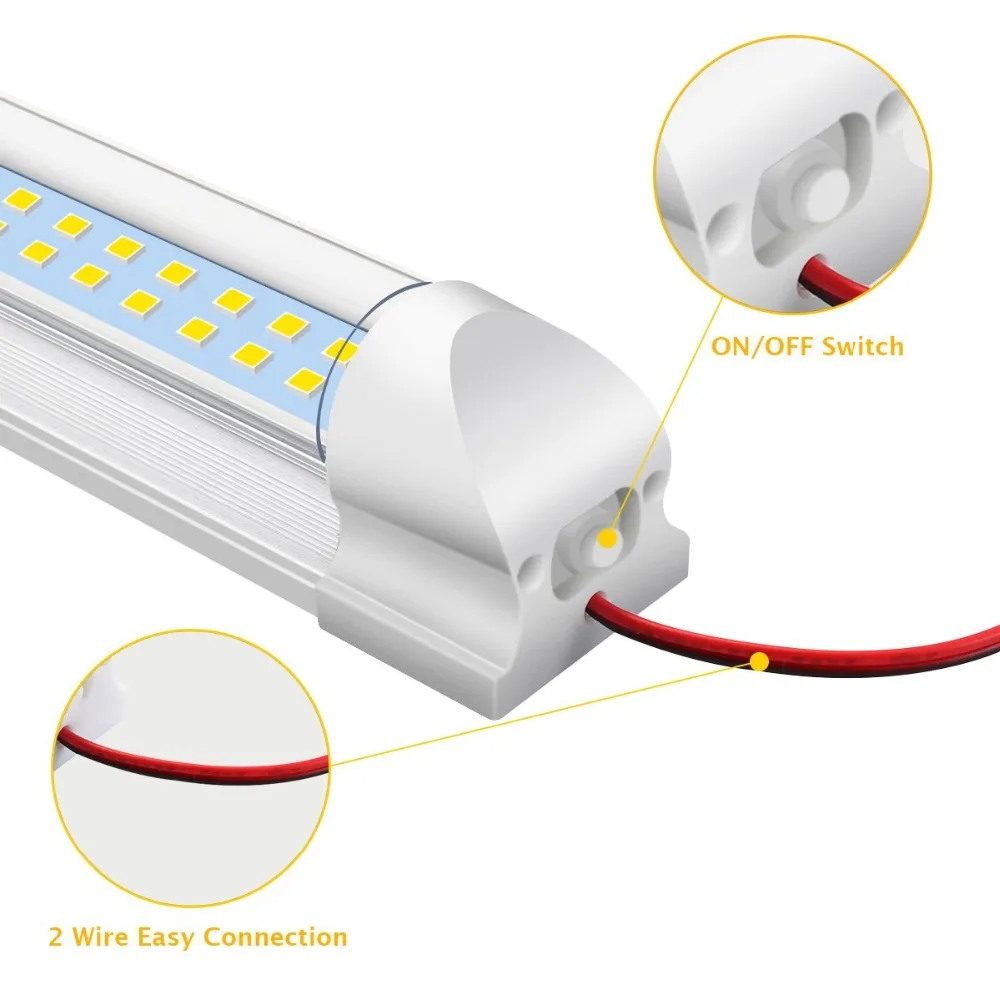 2 шт. в упаковке, светодиодный 12 В, внутренняя световая панель, белая полоса, светильник, 340 мм, 4,5 Вт, 72 светодиодный, для салона автомобиля, для фургона, автобуса, каравана, с переключателем ВКЛ/ВЫКЛ