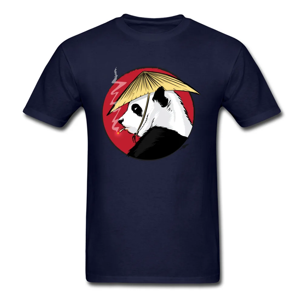 RIce Hat Panda Pure Cotton Design Tops Tees Brand New Short Sleeve Men T-Shirt Printed Fall T Shirt O Neck Top Quality RIce Hat Panda navy