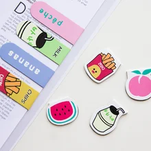 1 шт. мультфильм Kawaii Кошка и карнцелярия в виде фруктов Магнитный Magnetic для книг маркеры книга маркировочные зажимы для офиса подарок учителю