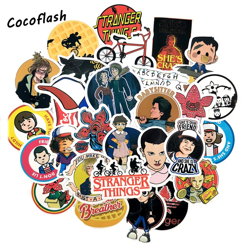 30Pcs Stranger Things Stickers Trend Marvel hero sticker Suitcase Decals On the Laptop Skateboard Stickers Pack For Kids Toys