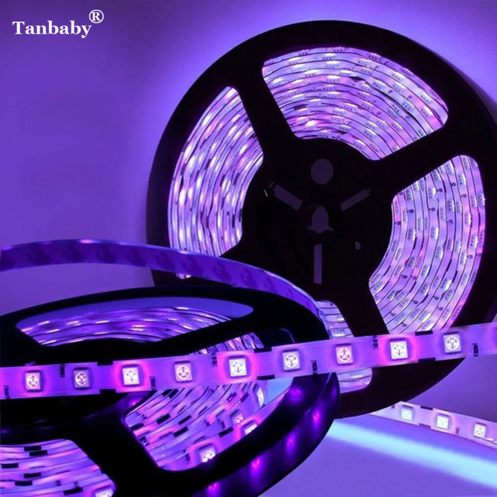 Tanbaby 60 светодио дный/M Светодиодные ленты свет фиолетовый цвет 3528 SMD гибкие светодио дный лента веревка DC12V авто дома деко ленты