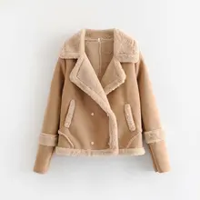 Женская одежда с длинным рукавом Однотонная Свободная куртка из искусственной замши плотное теплое зимнее пальто Женская Повседневная Свободная верхняя одежда W2869