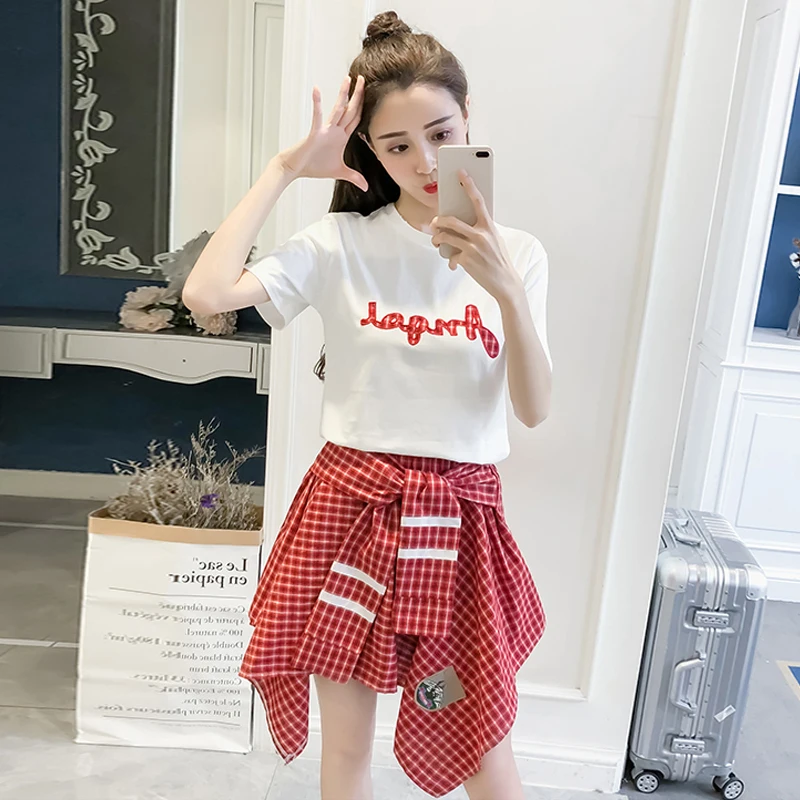 الكورية 2018 الصيف المرأة الصلبة إلكتروني تي شيرت المحاصيل أعلى غير النظامية الترفيه شعرية حزام تنورة فضفاضة دعوى 2 قطعة مجموعة النساء j218 الكورية 2018 الصيف المرأة الصلبة إلكتروني تي شيرت المحاصيل أعلى غير النظامية الترفيه شعرية حزام تنورة فضفاضة دعوى 2 قطعة مجموعة النساء j218