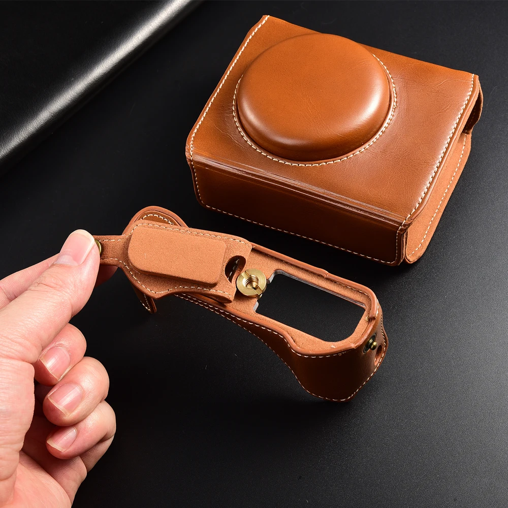 Кожаный чехол для камеры Canon G7XII G7X2 с ремешком сумка хранения защитный фото