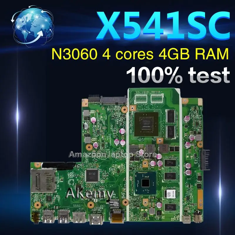 Материнская плата для ноутбука Amazoon X541SC MB._ 4G/N3060/AS V1G 90NB0CI0 R00040 Asus X541S X541SA 100%