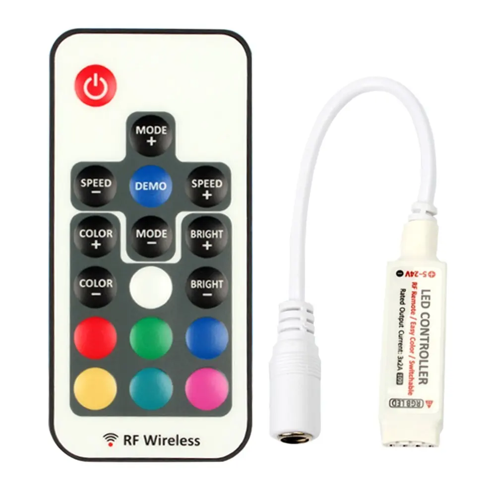 

20pcs Mini RF Wireless Led Remote Controller Led Dimmer Controller for Single Color Light Strip SMD5050/3528/5730/5630/3014