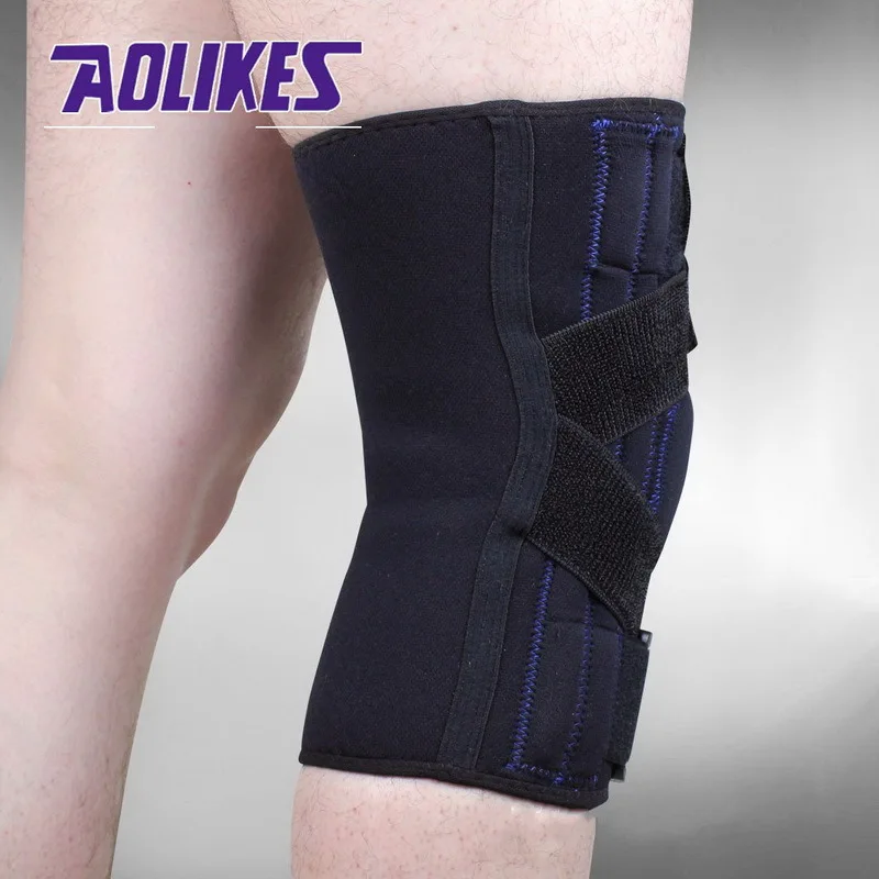 AOLIKES 1 قطعة قابل للتعديل متمحور ملفوف دعامة الركبة الرضفة ضغط الركبة يدعم نيباد الإغاثة ل كرة القدم كرة السلة