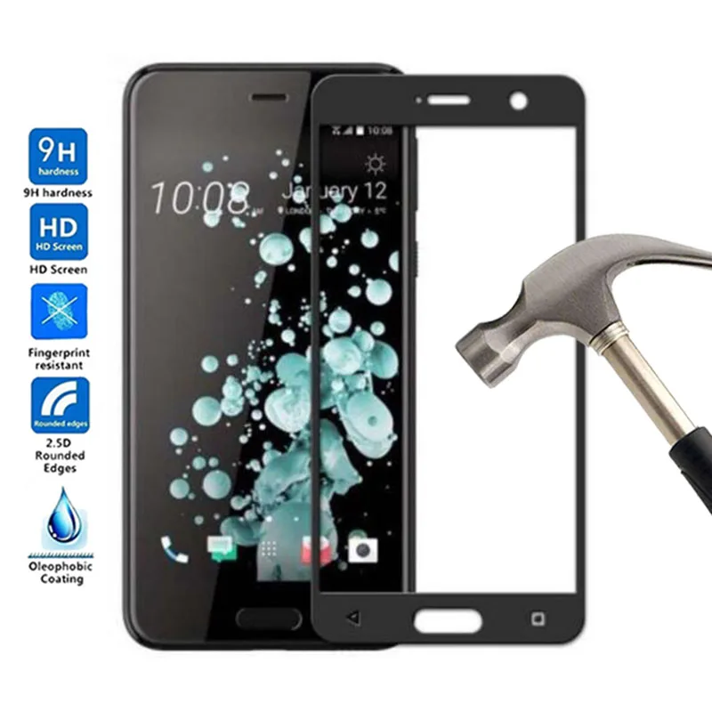 2.5D 9H закаленное стекло для HTC U Ultra полное покрытие Защита экрана Ультра Защитная