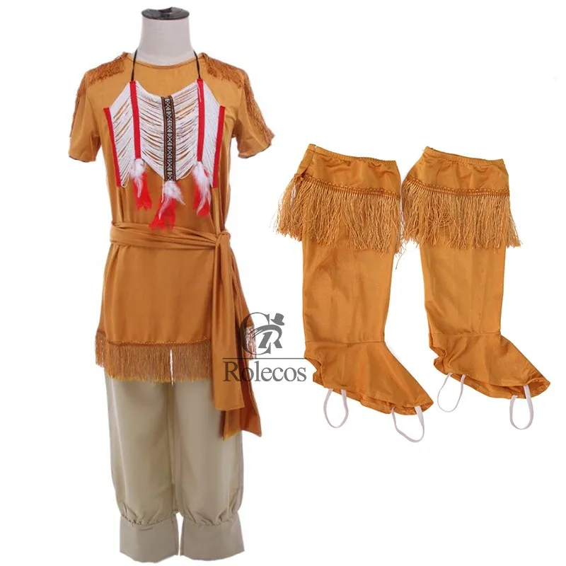 ROLECOS бренд индийский женский Pocahontas Aboriginals косплей костюм нарядное платье костюм унисекс Хэллоуин костюм и аксессуары