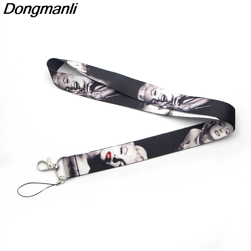 P2200 Dongmanli Мэрилин Монро Брелок lanyards держатель удостоверения личности ID карта Пропуск Тренажерный зал мобильный телефон USB бейдж держатель ключевой ремень