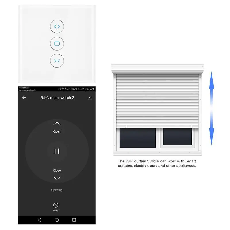 Wi Fi умная штора переключатель Smart Life туя для Электрический моторизованный занавес слепой рольставни работает с Alexa и Google дома