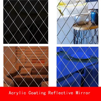 

diamond 50*50cm 50*100cm 100*100cm thickness 1mm Acrylic unbreak Reflect Mirror Decorative for Wall Shower Room
