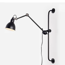 Nordic Adjustable Wall Lamp Industrial Long Swing Arm Modern Wall Light Sconce Vintage E14 Lights For Bathroom Bedroom Bedside bedroom light study wall lamp iron long arm rocker wall lamp bedside light industrial style adjustable wall light bathroom