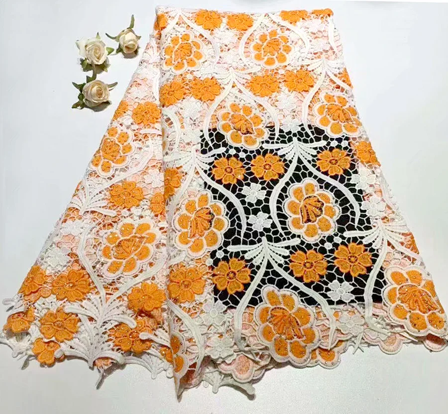

Purple/Black New Design African Cord Lace Fabric 2019 Guipure Lace embroidered French Mesh Lace Fabric High quality Stones