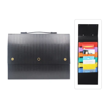 

A4 & 6 Pockets File Folder Multi-functional Hanging Holder Cascading Wall Organizer with Handle Hanger Hooks Colored Layers