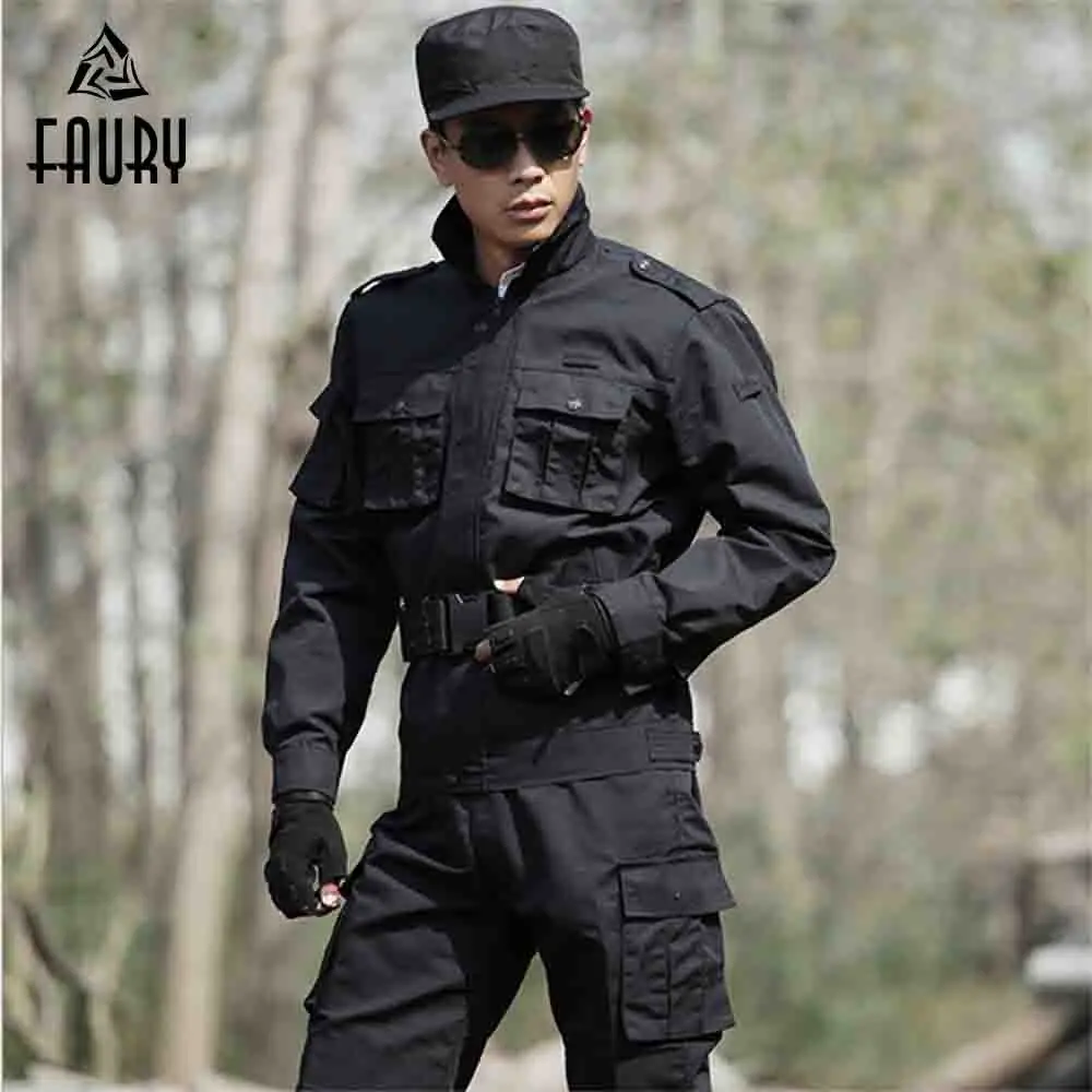 Военная униформа, верхняя тактическая армейская одежда для охоты, боевые куртки+ штаны, тактические черные пальто, костюмы CS, военные комплекты