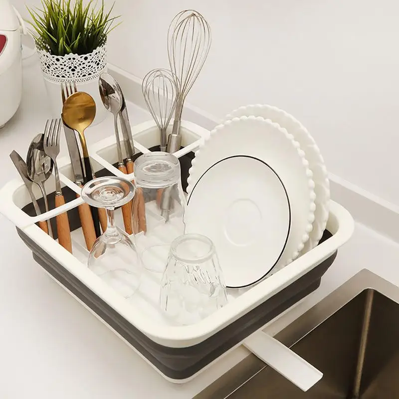 متعددة الوظائف طبق رف المطبخ تخزين حامل طوي تجفيف أدوات المائدة لوحة عاء تجفيف رف المنزل الرف المائدة المنظم