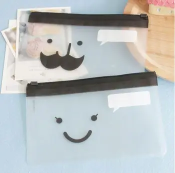 

Creative Stationery Transparent Frost EDGE Pouch Pencil Mustache Smiley