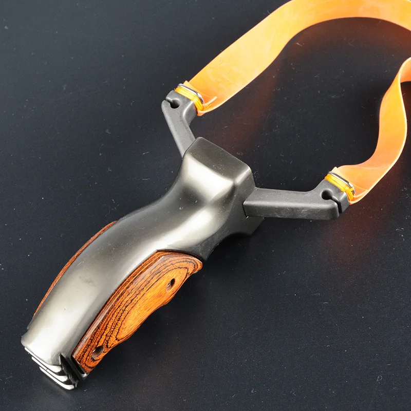 New Wonderful Good Quality Double Rubber Band Alloy Powerful Slingshot