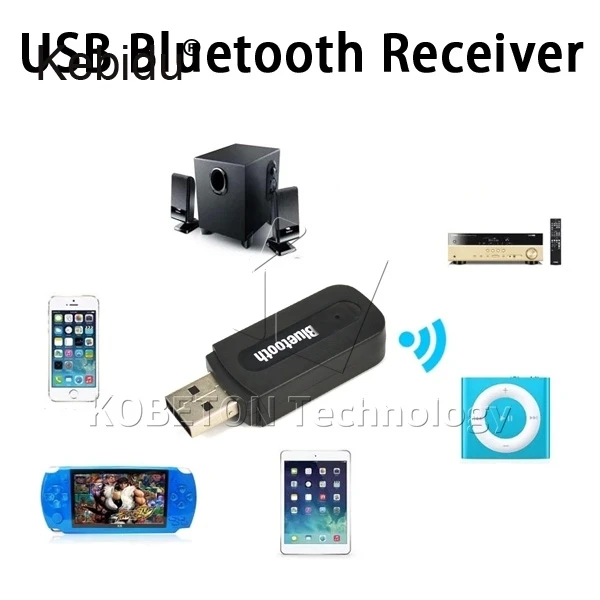 Kebidu 2 шт. Bluetooth аудио приемник 3,5 мм соединение через usb и беспроводное, через Bluetooth музыкальный приемник адаптер для iPhone Android телефонов