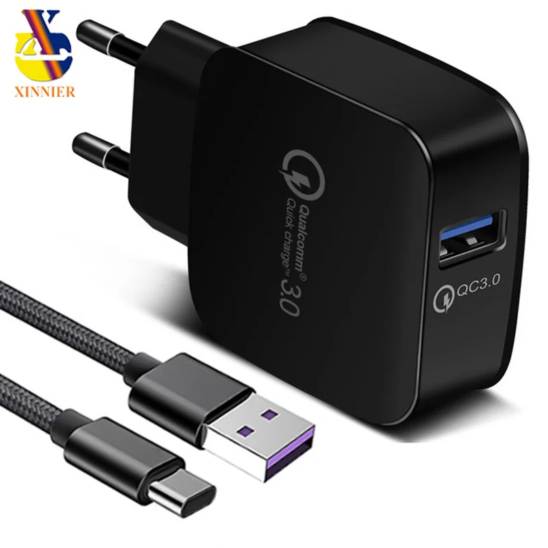 Phone USB Charger Quick Charge 3.0 Fast Mobile with type c micro cable Adapter for Samsung Huaiwei xiaomi | Мобильные телефоны и