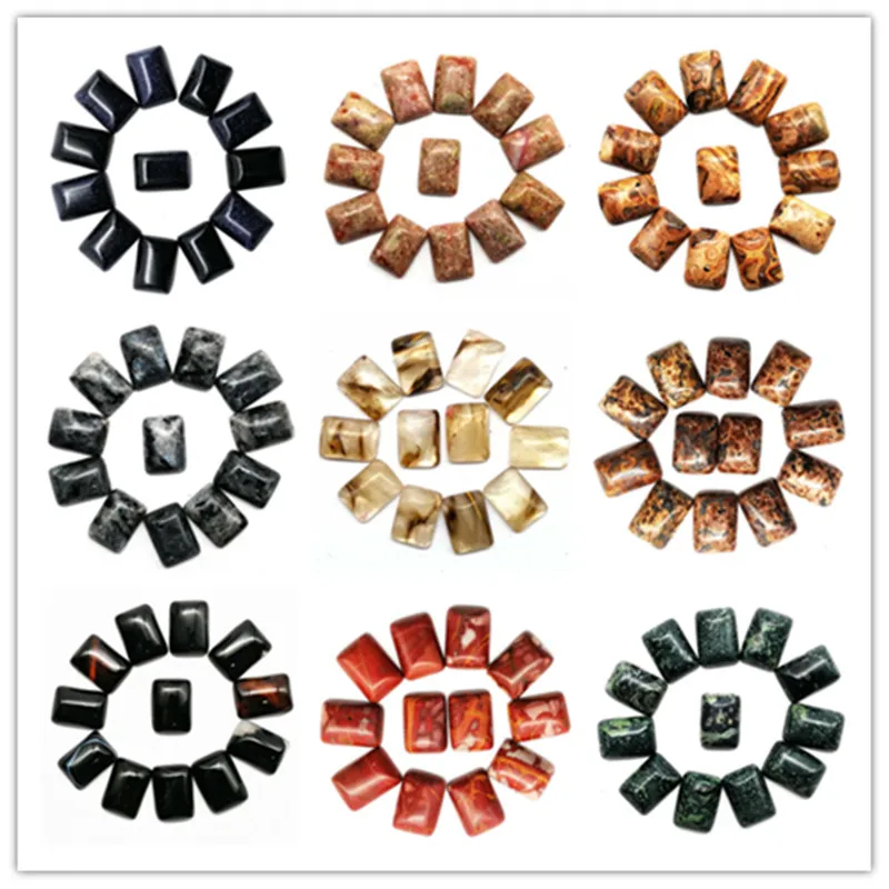 

10Pcs 18x13x6mm Mixed stone Oblong Cab Cabochon (Send Randomly) yl31613