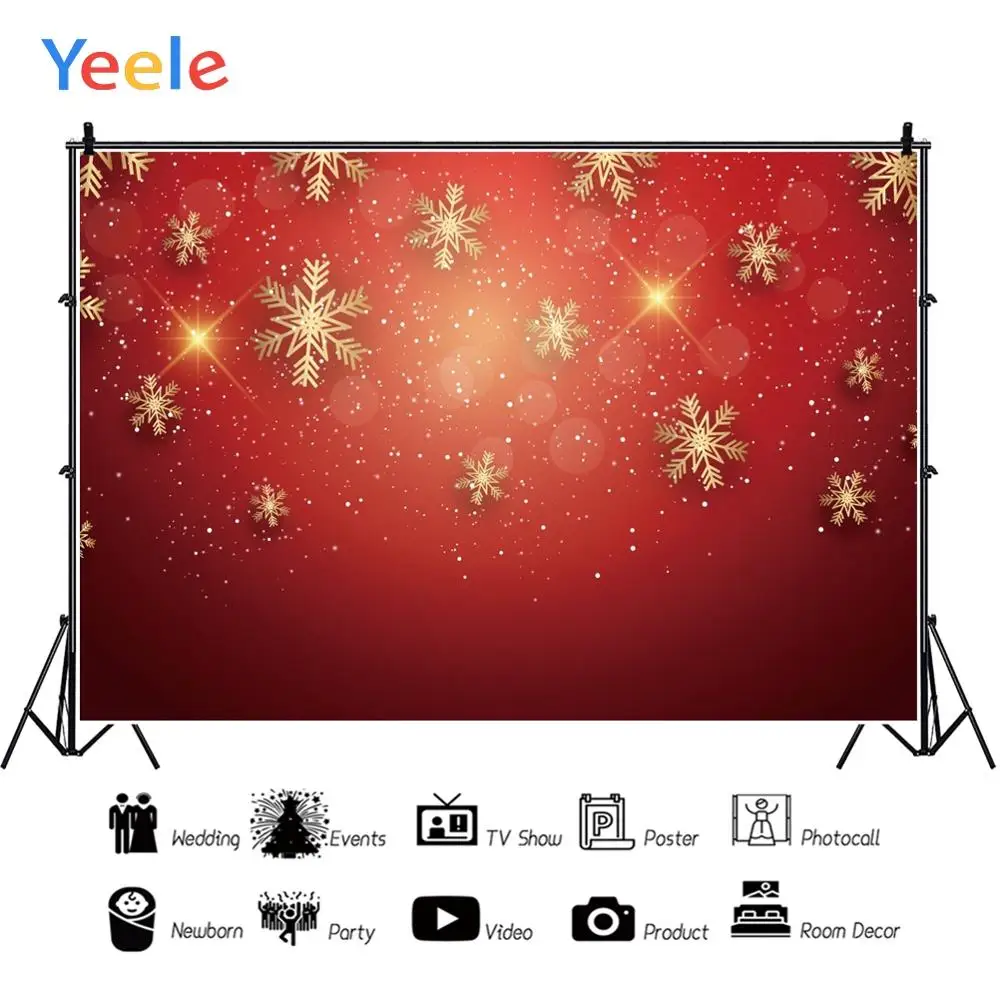 Yeele Dreamy Red Snowflake Star Light Polka Dots Personalized Photographic Backdrops Photography Backgrounds For Photo Studio