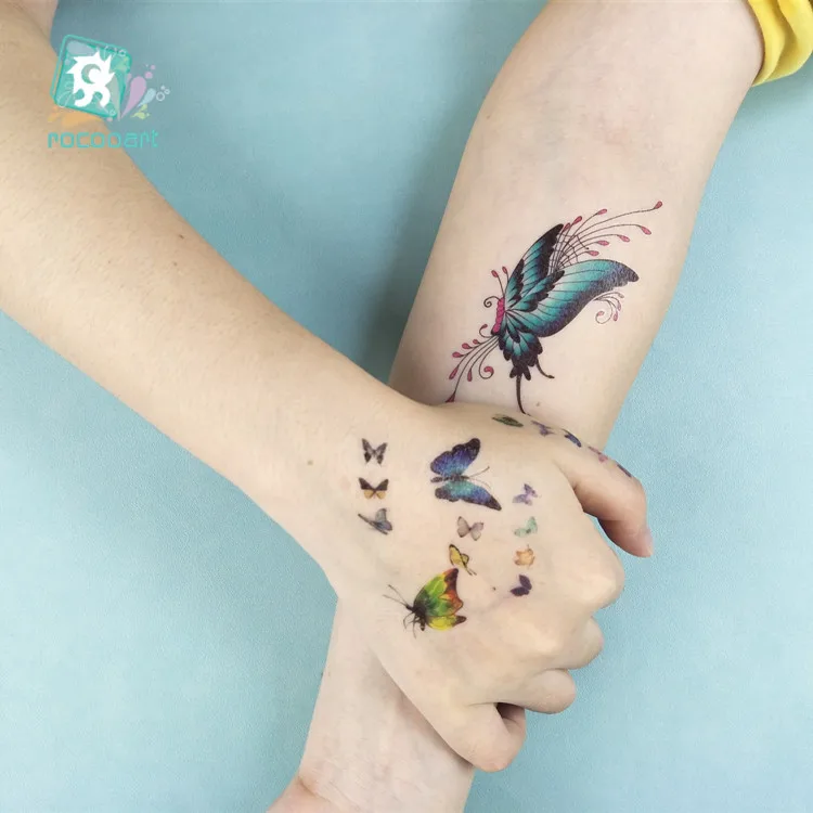 20 различных классические красивые бабочки татуировки водонепроницаемые Поддельные Временные татуировки наклейки тела татуировки маленькие 105x60 мм